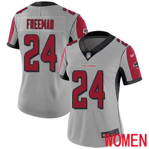 Atlanta Falcons Limited Silver Women Devonta Freeman Jersey NFL Football 24 Inverted Legend